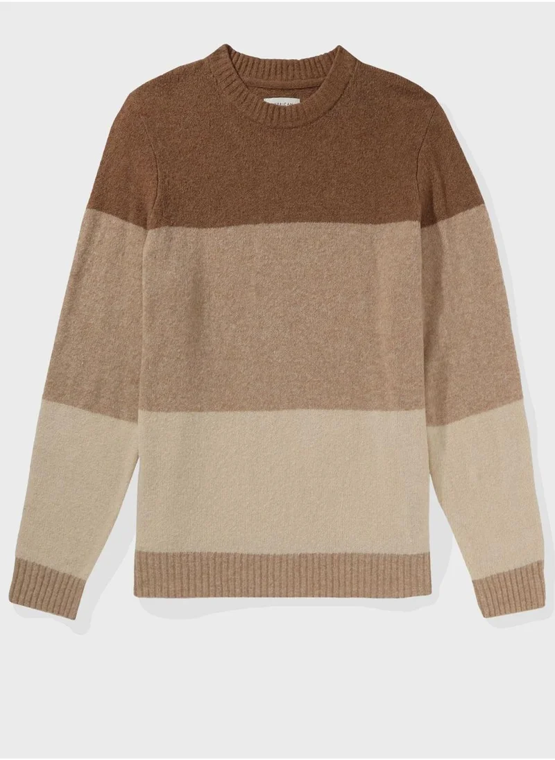 امريكان ايجل Colorblock Crew Neck Sweater