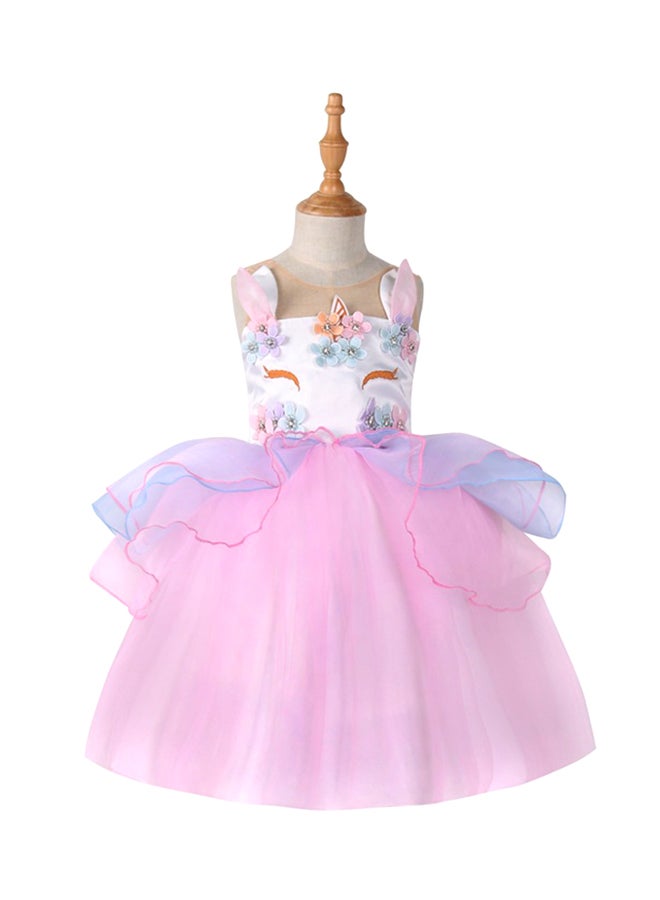 Cute Unicorn Wedding Princess Dress Pink/White