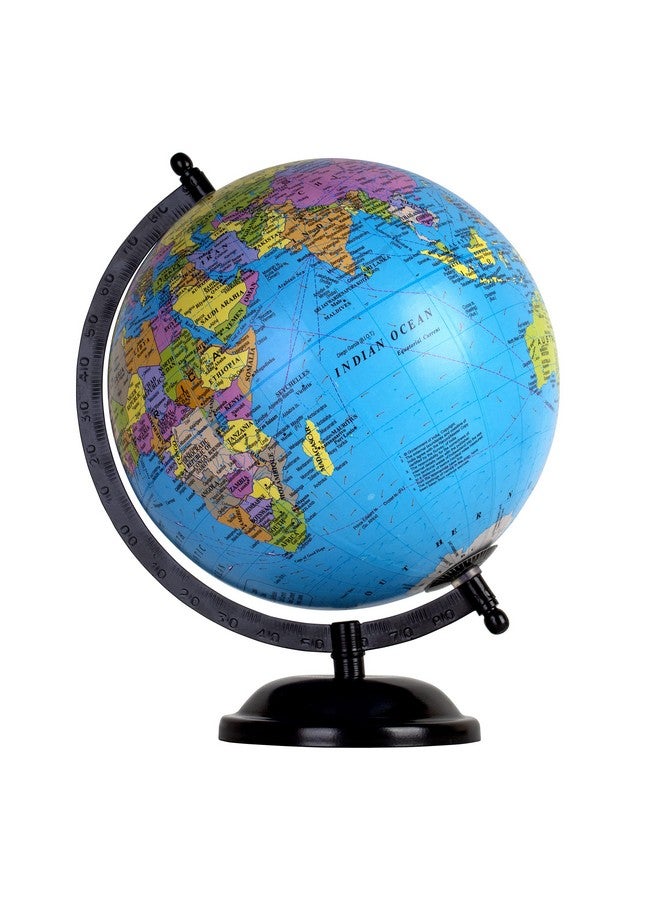 Magicwand Political Educational Laminated Rotating World Globe with Metal Base【12" Black with Magnifier】 - Image 2
