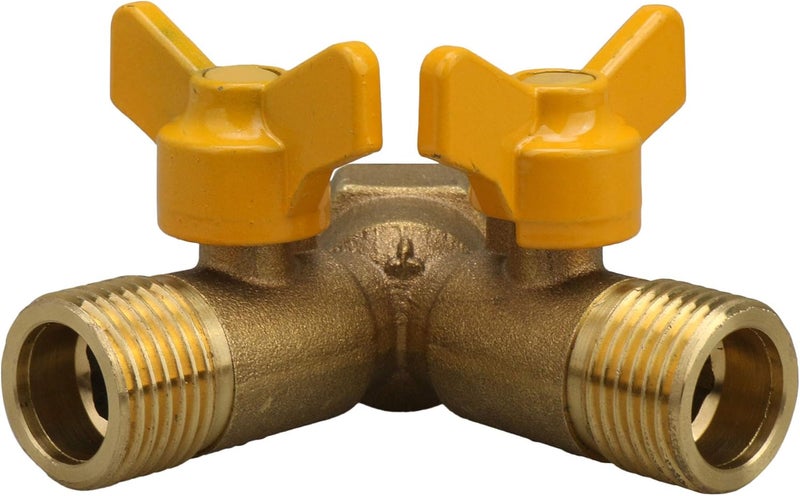 Doublelife SHANOER Solid Brass Y Ball Valve with Comfort Grip for Oil and Gas Hoses Connector Splitter Adapter - Image 3