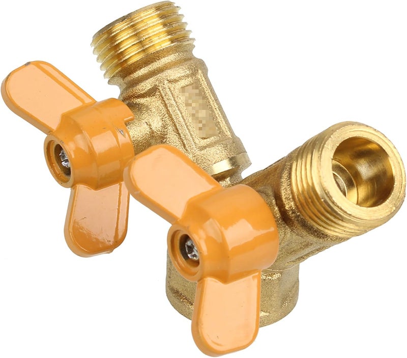 Doublelife SHANOER Solid Brass Y Ball Valve with Comfort Grip for Oil and Gas Hoses Connector Splitter Adapter - Image 4