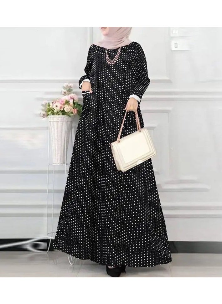Generic - Women's Long Sleeved Spring And Autumn Oversized Polka Dot loose Fitting Robe - Image 1