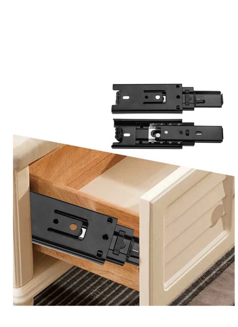 Drawer Slide, 2Pcs 4 inch Full Extension Drawer Slides, Steel Soft Close Drawer Slides, 3 Folds Full Extension, Concealed Runners for Most of Kitchen Cupboard, Wardrobe, Drawers
