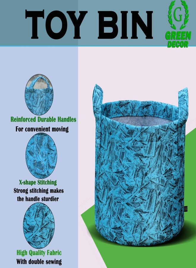 GREEN DECOR - Non Woven Fabric 2 IN 1 Designer Diaper Caddy & Toy Bin With Top Handles Combo for Smart Mothers Newborn Baby Products Unbreakable Toy Bins Foldable & Portable (Splash Print, Ocean) - Image 4