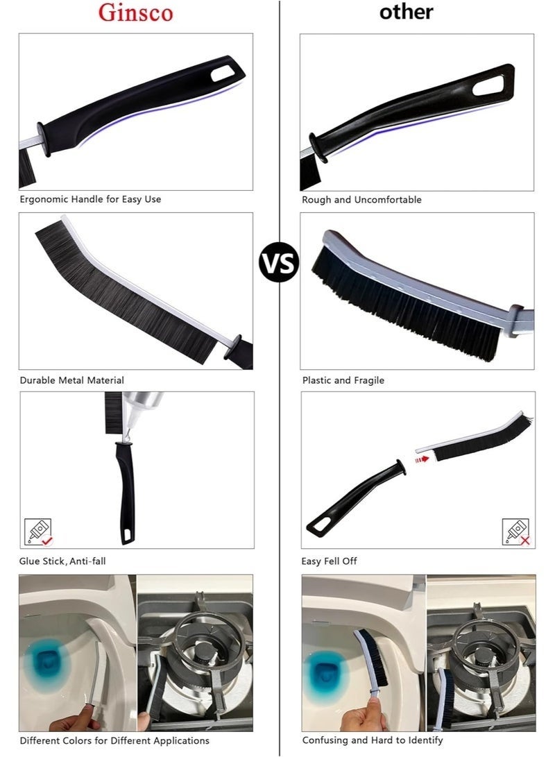 Narrow Corner Cleaning Brush (4 Pcs) - Small Crevice Cleaning Brush for Home Use - Bathroom Gap Cleaning Brush for Cleaning Dead Corners of Kitchen Tiles, Bathroom, Window Cracks, Multifunctional Brush - Window Gap Brush - Use for Cleaning Gap - Sink, Washing Machine, and Narrow Space Cleaning Brush - Image 4