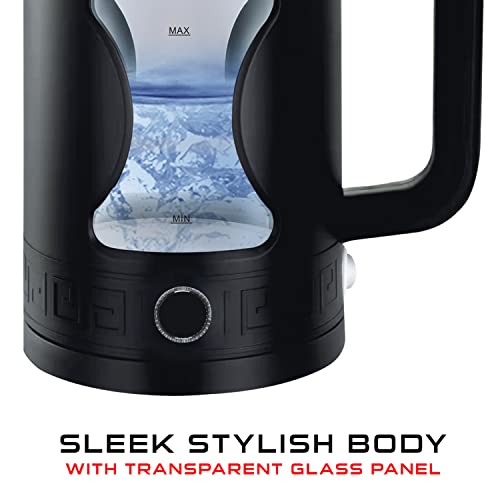 iBELL Gekb17M Black Glass Electric Kettle, Glass Kettle, 1500 Watts, 1.7 Litres, With Led Light, Tempered Glass, Auto Cut Off Function, 360 Degree Rotating Base, Black - Image 5