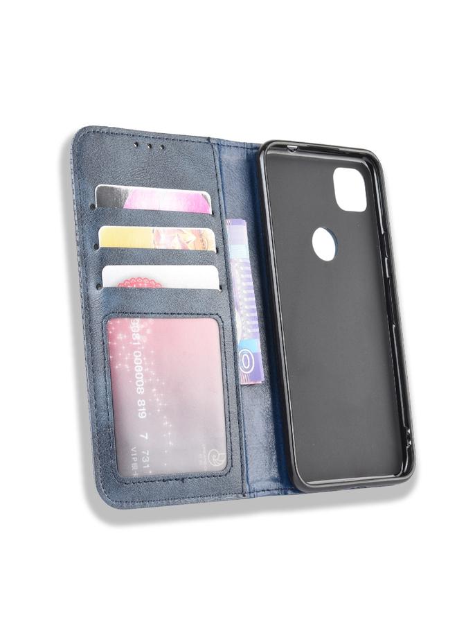 اس-توب جراب لهاتف Google Pixel 4a 4G بمشبك مغناطيسي بتصميم حصان مجنون بتصميم كلاسيكي، جراب جلدي أفقي قلاب مع حامل وفتحات للبطاقات وإطار للصور - Image 4