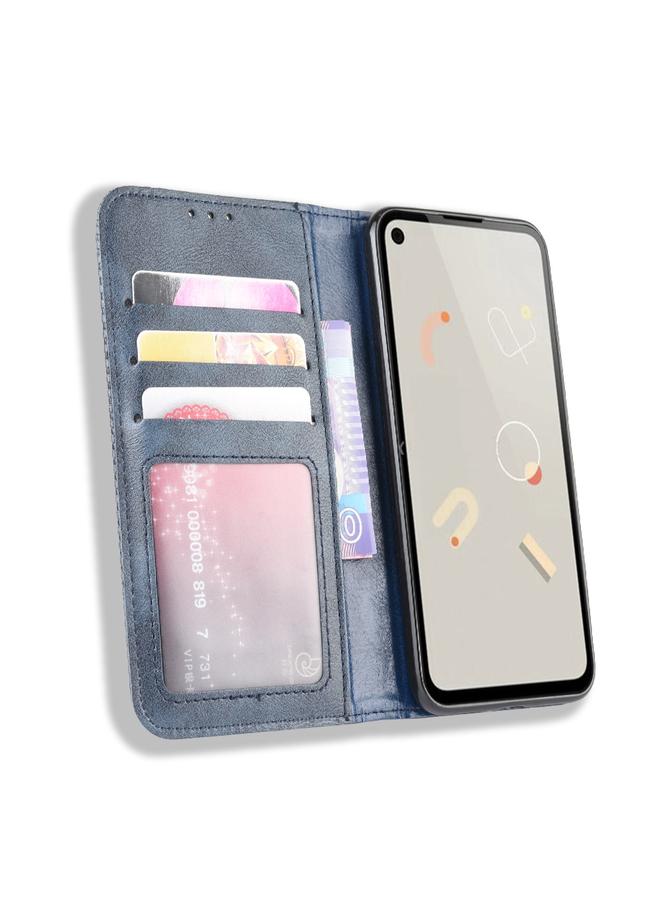 اس-توب جراب لهاتف Google Pixel 4a 4G بمشبك مغناطيسي بتصميم حصان مجنون بتصميم كلاسيكي، جراب جلدي أفقي قلاب مع حامل وفتحات للبطاقات وإطار للصور - Image 5