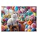 PPuzzling Flower Cat Puzzles for Adults 1000 Pieces Colorful Floral Plant Jigsaw Puzzles Challenging Animal Cute Kitten Puzzle as Home Wall Art - Image 4