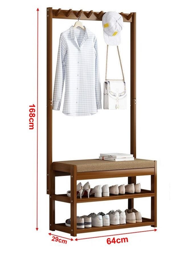 fashionhome - Modern Design Shoe and Clothes Rack with Holding Hooks 64 x 29 x 168 cm - Image 1