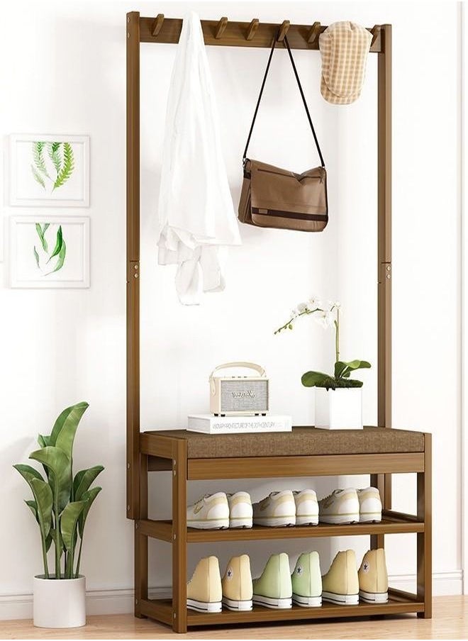 fashionhome - Modern Design Shoe and Clothes Rack with Holding Hooks 64 x 29 x 168 cm - Image 1