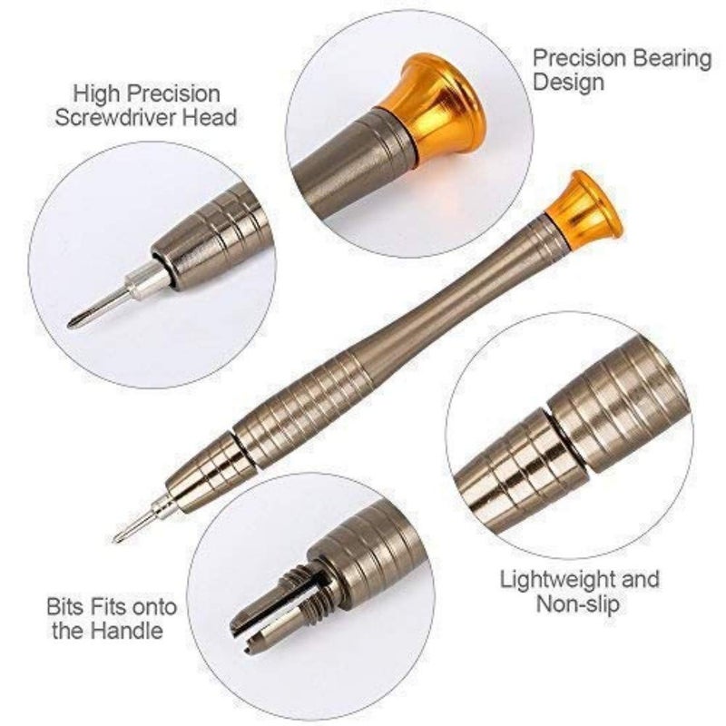 Axtella Wroughton 25 in 1 Precision Screwdriver Set Repair Tool Kit for MobilesLaptopsElectronics With 1 Stainless Steel Non Magnetic Tweezers Straight and 2 ESD Non Magnetic Tweezers Curved Flat  - Image 5