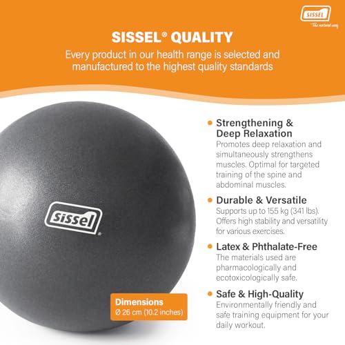 Sissel Pilates Soft Ball 26 cm Grey Color from Beginner to Pro - for Everybody Everywhere - Image 3