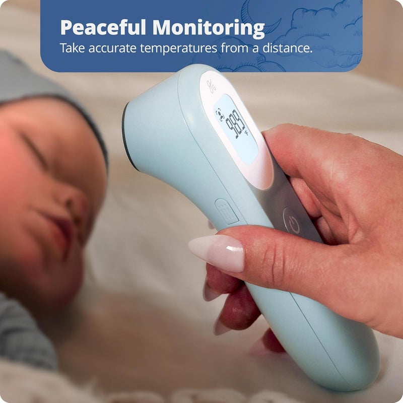 Greater Goods NoTouch Infrared Digital Thermometer for Adults Kids and Babies Forehead Thermometer with Ergonomic Grip Fever Alarm HSA FSA Eligible Powder Blue - Image 2