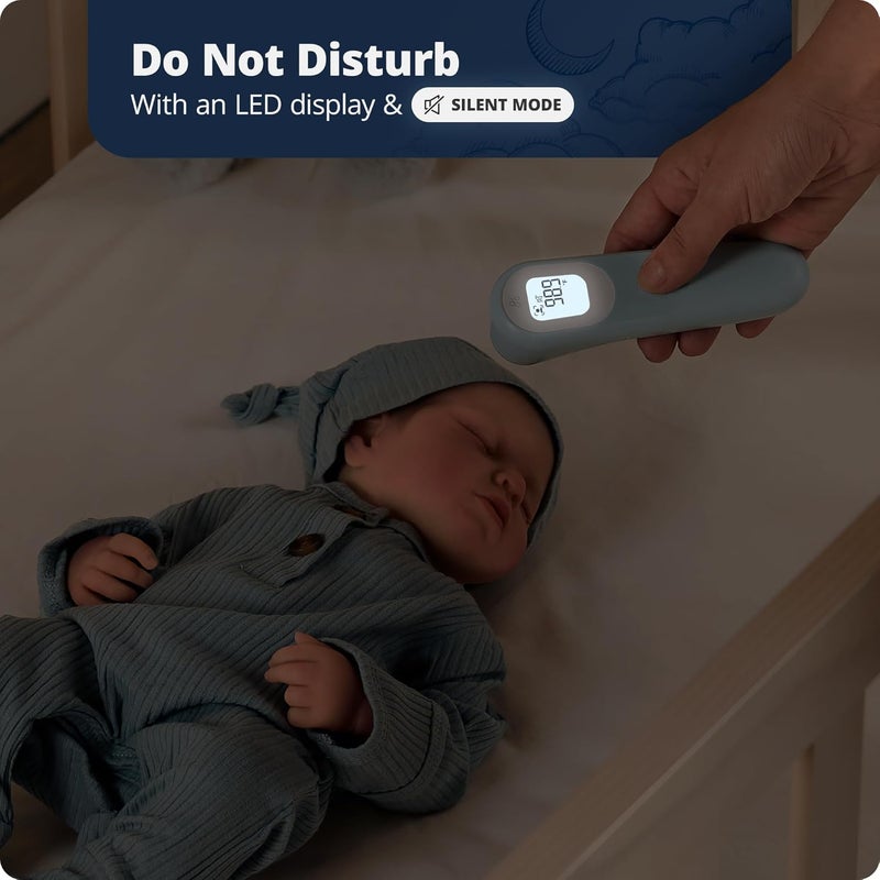 Greater Goods NoTouch Infrared Digital Thermometer for Adults Kids and Babies Forehead Thermometer with Ergonomic Grip Fever Alarm HSA FSA Eligible Powder Blue - Image 3