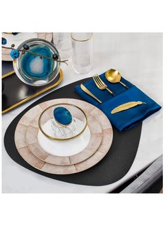 Set of 4 Round Leather Placemats – Faux Leather Non-Slip, Heat-Resistant, Wipeable & Washable Table Mats, Durable Dining Placemats for Kitchen, Dining Table, Home Decor, and Party Use - pzsku/ZEA162EB8784FC04B3C4BZ/45/_/1724686160/8854c160-4a9b-443a-b890-edd77ce61a32