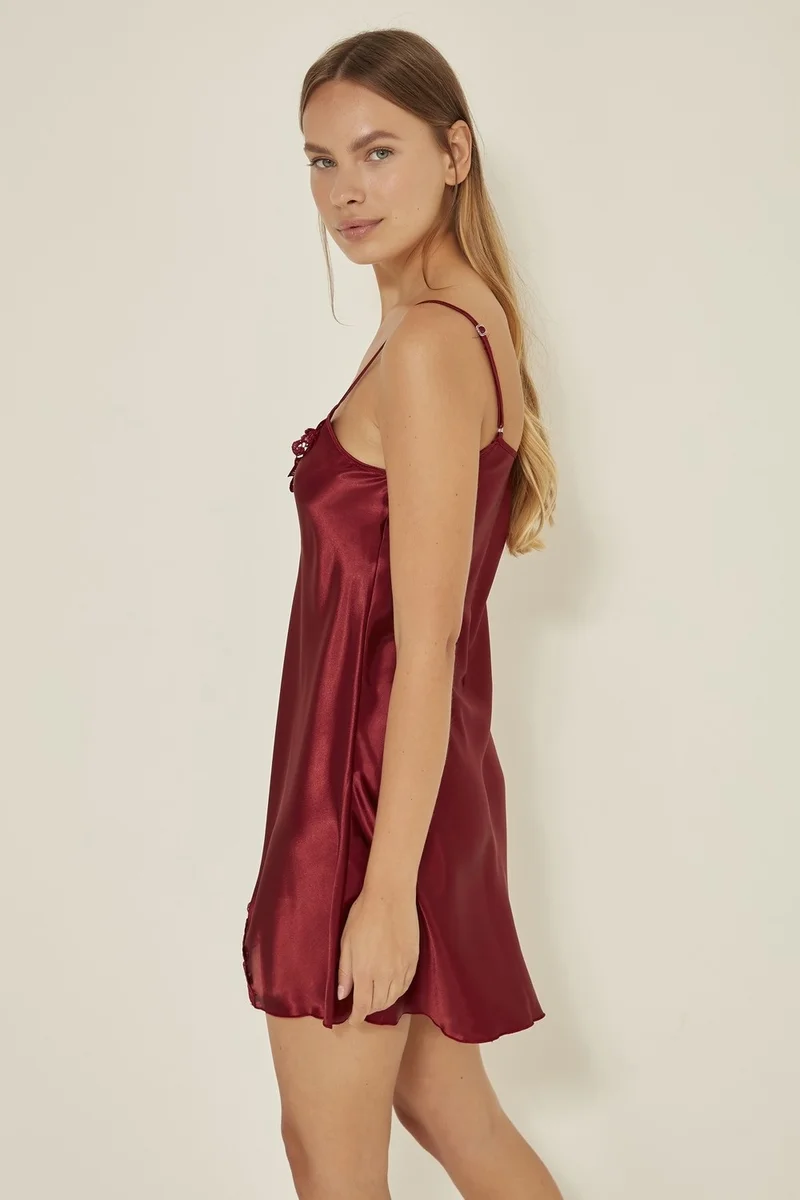 C&city 060 Women's Satin Lace Nightgown