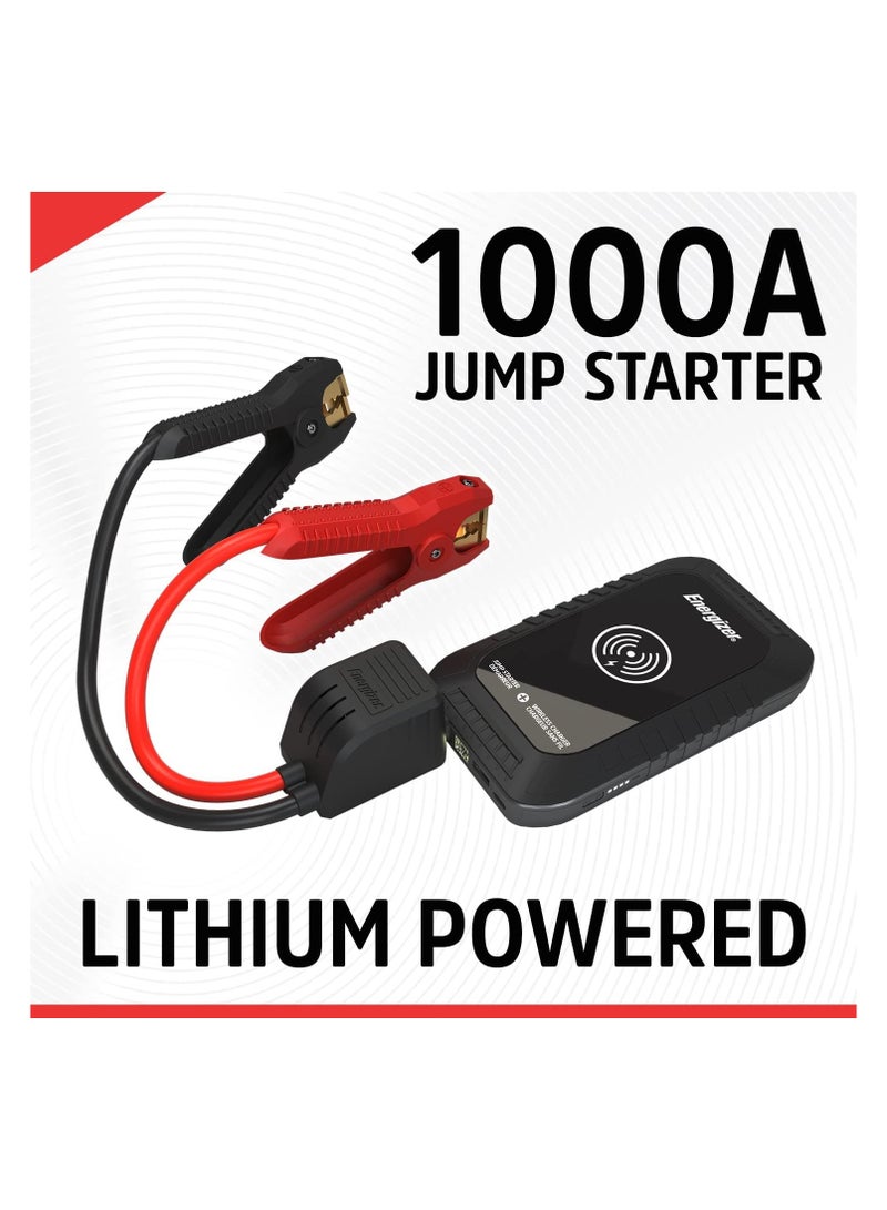 Energizer Energizer Wireless Portable Auto Battery Charger Jump Starter, 12V Lithium Jump Starter Box, Car Battery Booster Pack, Wireless Power Bank Charger & Jumper Cables for up to 6L Gas / 3L Diesel Engines – ETL Certified – Model ENJ1000 - Image 3