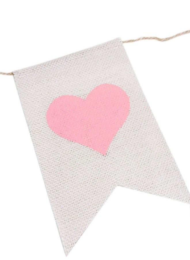 CROWNOS Burlap One Banner for 1st Birthday - Prestrung Pink One Year High Chair Banner, First Birthday Party Decorations for Girl - Image 3