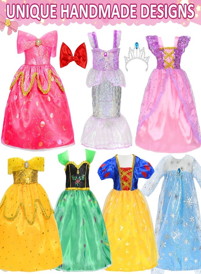 Lavwix 9 pcs American Doll Clothes Set for 18 inch Dolls, Doll Clothing Outfits Include 7 Different Princess Dresses, Crown, Hair Bow, Christmas Birthday Gift for Girls - Image 2