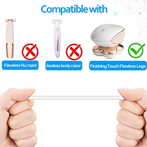 ATUOE Charging Cable Replacement for Flawless Legs Shaver, 2 Pack Power Cord Electric Trimmer Charger Cable Charger Cord for Finishing Touch Flawless Legs Hair Remover Electric Shaver for Women, White - Image 4