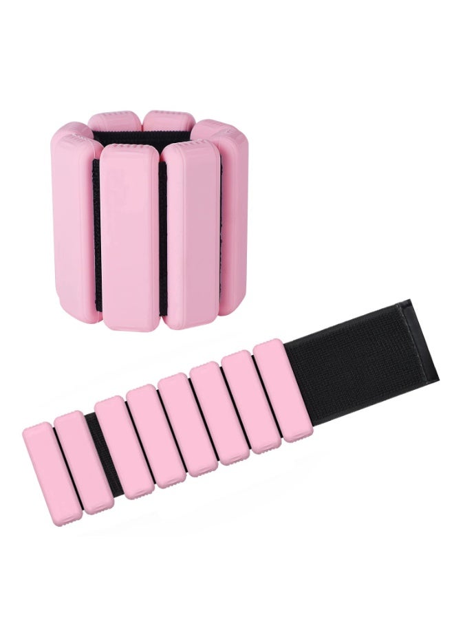 2 × أوزان معصم قابلة للتعديل وأوزان كاحل للتمارين المشي الجري اليوغا الأيروبكس البيلاتس سوار الوزن سوار اللياقة البدنية (14-23 سم)، 1 كجم زوج - Image 1