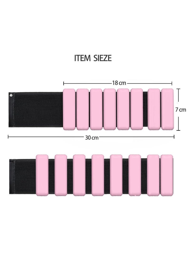 2 × أوزان معصم قابلة للتعديل وأوزان كاحل للتمارين المشي الجري اليوغا الأيروبكس البيلاتس سوار الوزن سوار اللياقة البدنية (14-23 سم)، 1 كجم زوج - Image 3