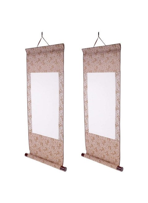 2Pcs Blank Hanging Scroll Chinese Xuan Paper Art Wall Scrolls For Sumie Calligraphyor Calligraphy