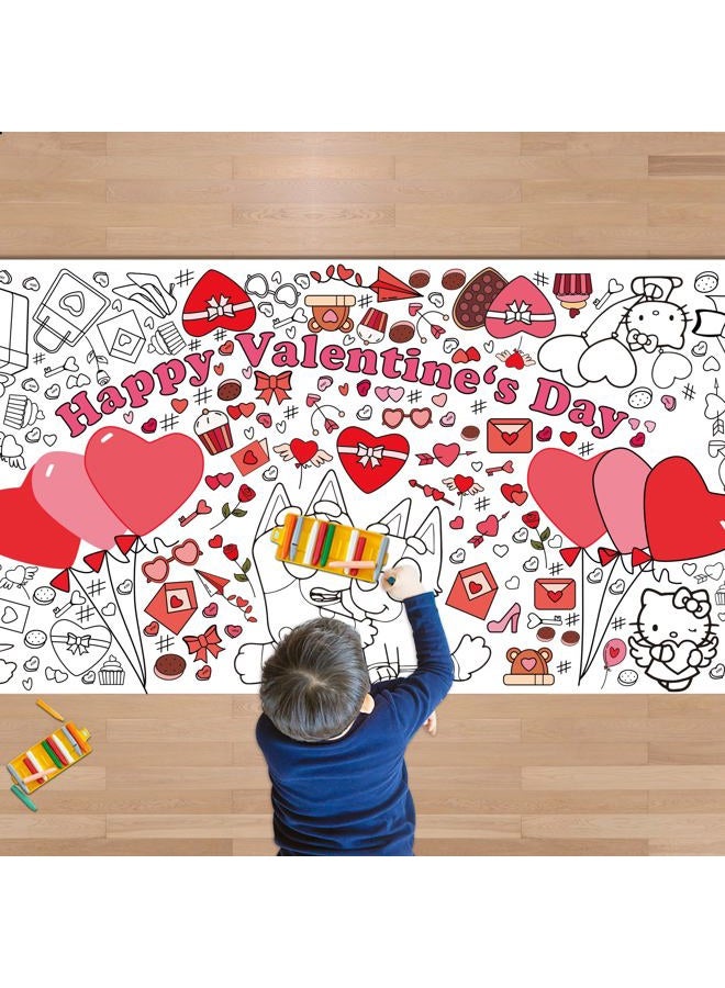 JXSDWANG Valentines Giant Coloring Poster/Tablecloth - Image 1