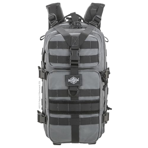 MAXPEDITION Falcon-II Backpack (Wolf Gray) 23L Tactical Backpack, Survival Pack, Bug Out Bag, MOLLE Compatible Go Bag Optimized for EDC & Military, 0513W - Image 3