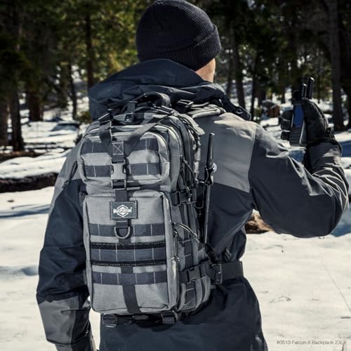 MAXPEDITION Falcon-II Backpack (Wolf Gray) 23L Tactical Backpack, Survival Pack, Bug Out Bag, MOLLE Compatible Go Bag Optimized for EDC & Military, 0513W - Image 2