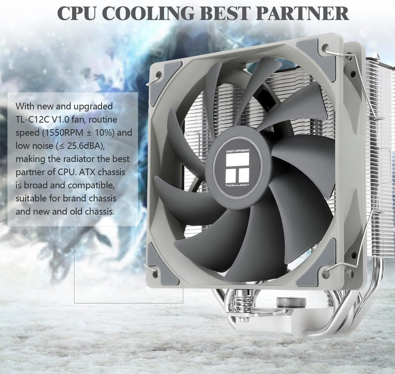 ثيرمالرايت مبرد هواء CPU من Thermalright Assassin King 120 SE، 5 أنابيب حرارية، مروحة TL-C12C PWM، تقنية AGHP، متوافق مع AMD AM4 AM5/Intel LGA 1700/1150/1151/1155/1200 - Image 3