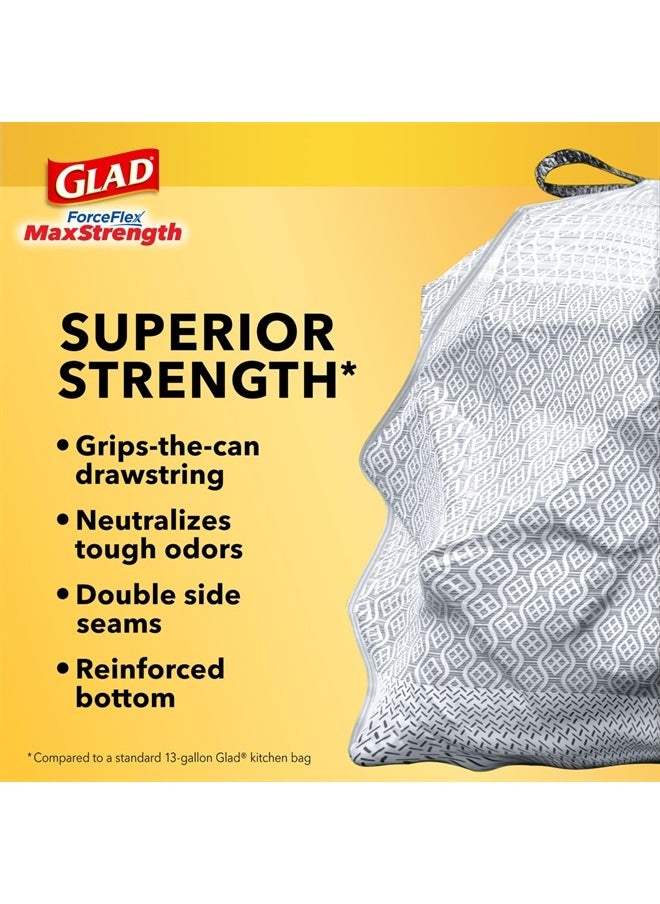 Trash Bags, ForceFlexPlus XL X-Large Kitchen Drawstring Garbage Bags - 20 Gallon Grey Trash Bag, Fresh Clean with Febreze Freshness 80 Count (Package May Vary)