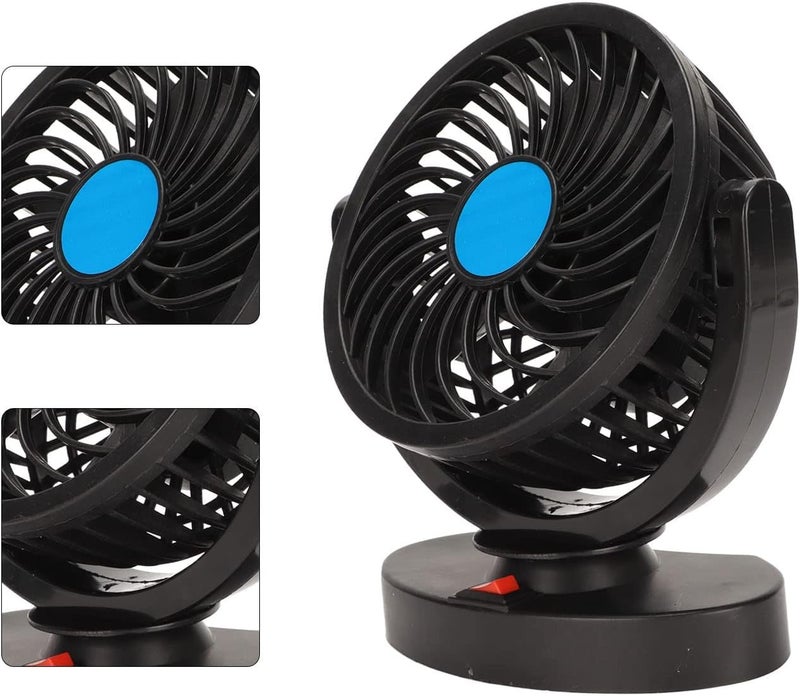 AutoBizarre 12V Electric Car Cooling Fan 360° Rotatable Single Head Air Circulator Fan Manual Rotation Single Speed for All Cars (Black) - Image 4