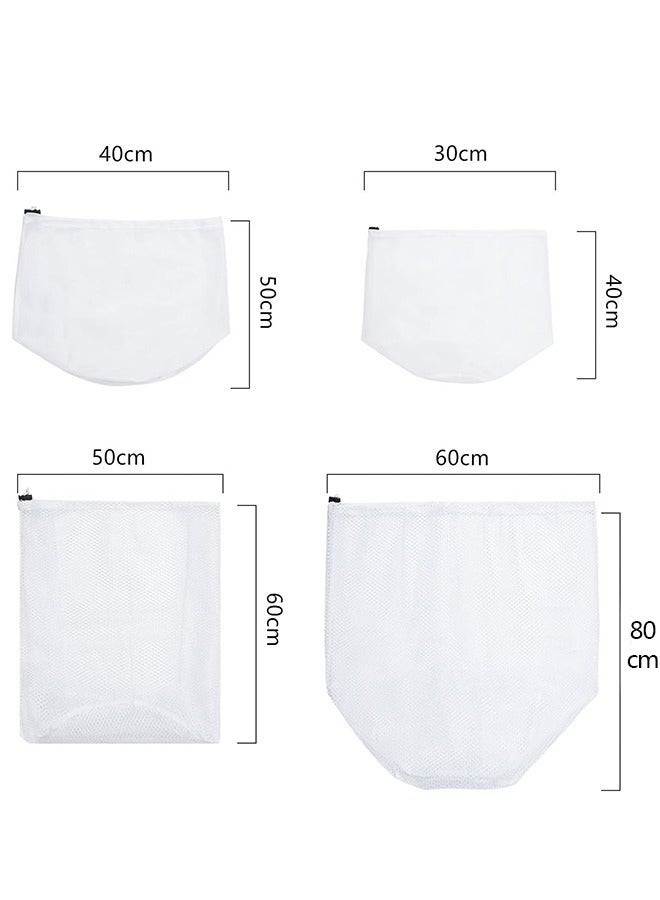 4-Piece Large Capacity Mesh Laundry Bags, Machine Washable Drawstring Design Travel Mesh Laundry Wash Bags for Blouse Hosiery Stocking Underwear (CoarseFine Mesh) - Image 2