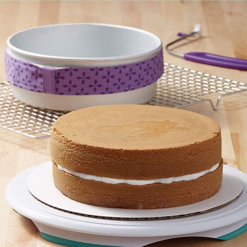 Bake House 4Pc Cake Pan Strips Protector Bake Even Strip Belt Bake Even Bake Moist Level Cakes Baking Tool Bakeware Multi  - Image 5