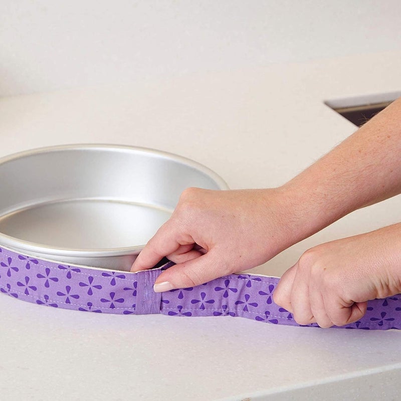 Bake House 4Pc Cake Pan Strips Protector Bake Even Strip Belt Bake Even Bake Moist Level Cakes Baking Tool Bakeware Multi  - Image 4