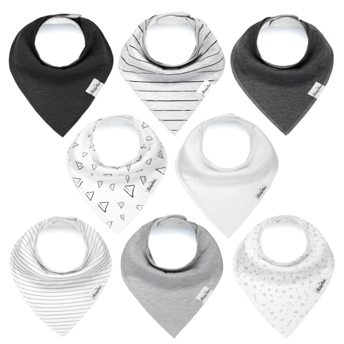 KiddyStar Double Layer Bandana Bibs - Thick, Multi Snaps, Organic Cotton - Soft & Absorbent - For Drooling, Teething, Feeding - Image 1