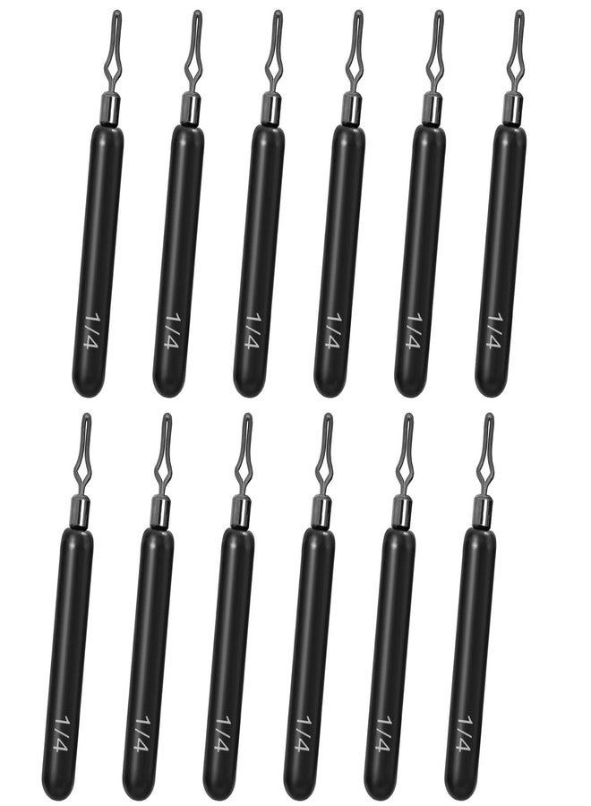 Fishfun 12Pcs Tungsten Drop Shot Weights Sinkers for Bass Fishing, Tungsten Dropshot Fishing Weights, Black Clip On Skinny, 1/8 oz - Image 1