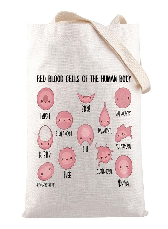 HOLLP Hematology Gift Red Blood Cells of the Human Body Tote Bag Medical Laboratory Scientist Gift (Red Blood Cell B) - Image 1