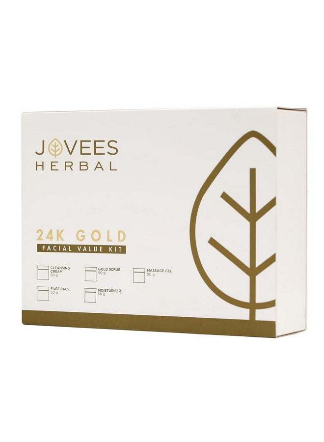Jovees Herbal 24 Carat Gold Rejuvenating Facial Kit For All Skin Types 250g - Image 1