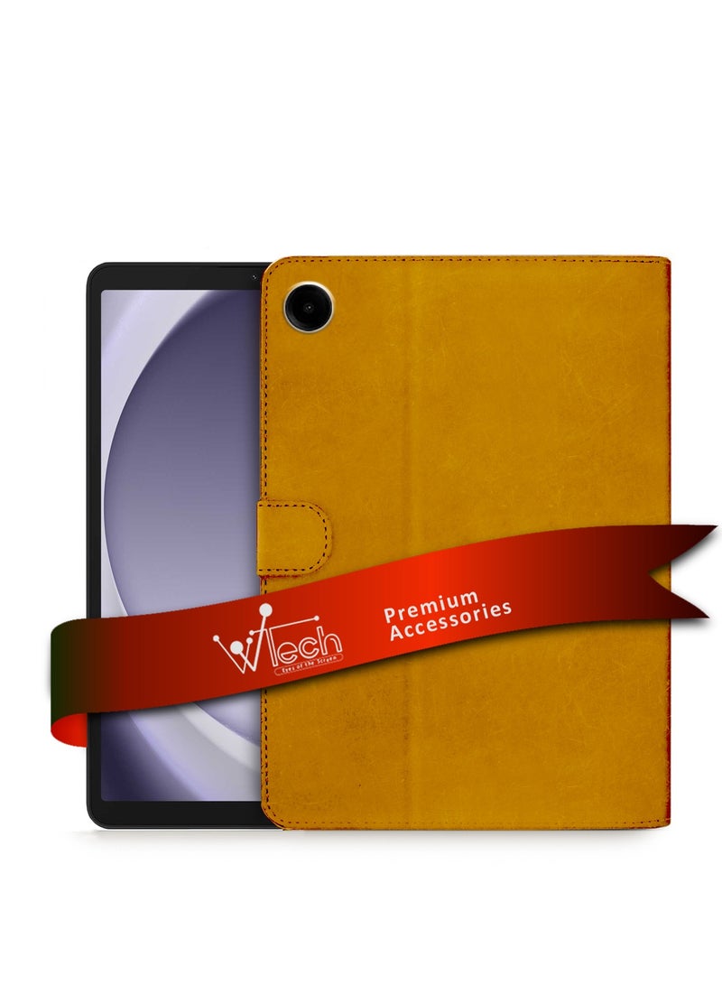 Wtech PU Leather Magnetic Closure Flip Case Cover For Samsung Galaxy Tab A9 4G 2023 (X110, X115) 8.7 Inch Light Brown - Image 1