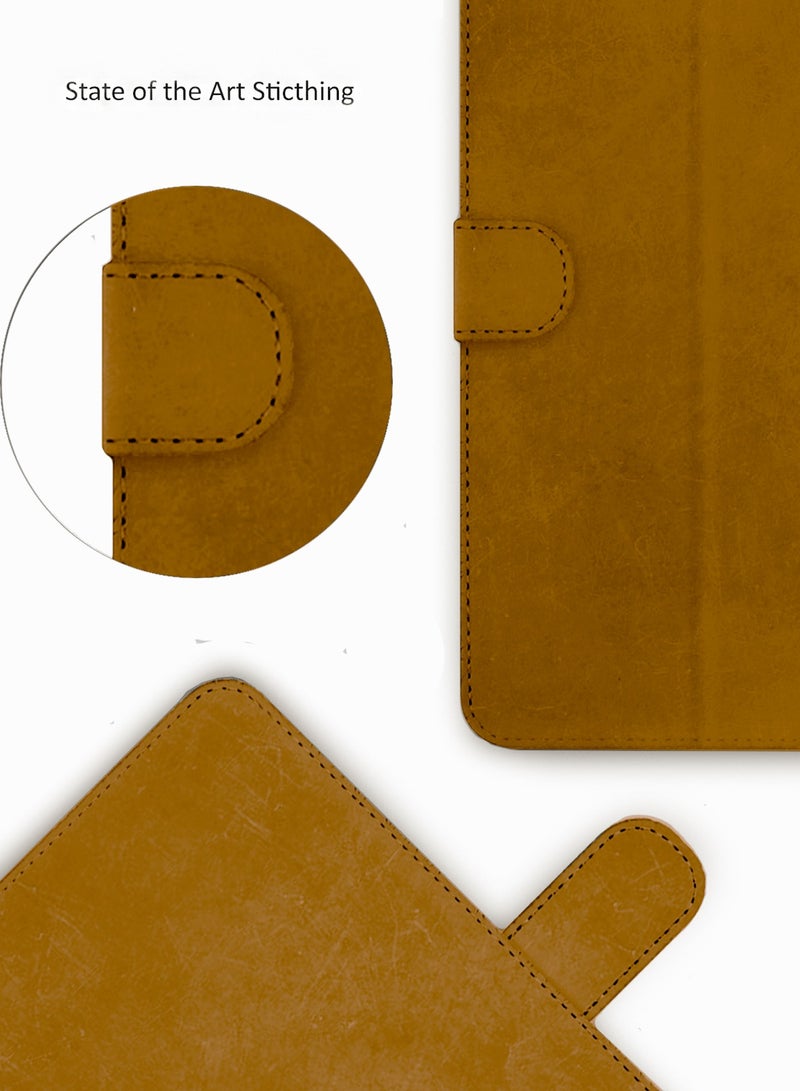 Wtech PU Leather Magnetic Closure Flip Case Cover For Samsung Galaxy Tab A9 4G 2023 (X110, X115) 8.7 Inch Light Brown - Image 3