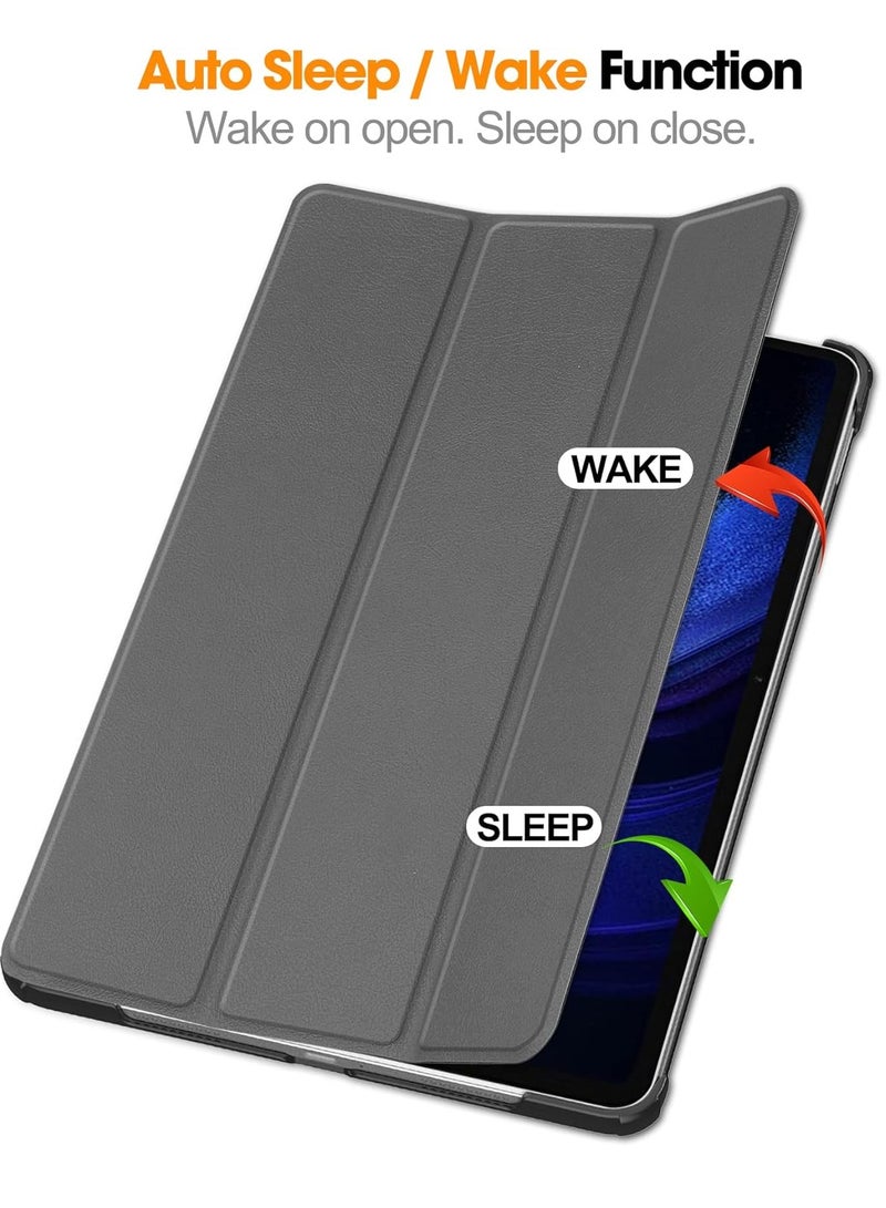 Mmmon Case for XIAOMI Pad 6/Pad 6 Pro,Ratesell Lightweight Trifold Stand Smart Case Cover with Auto Wake Sleep for XIAOMI Pad 6/Pad 6 Pro(Grey) - Image 2