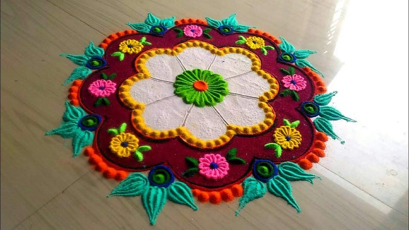 Buyent Rangoli Colour Powder Bottle Rangoli Powder Combo Set of 10 Rangoli Ceramic Colour Pack 90gm Each Color in Bottle Rangoli Colour Powder for Floor Pongal Diwali Rangoli Decoration for Home 10  - Image 3