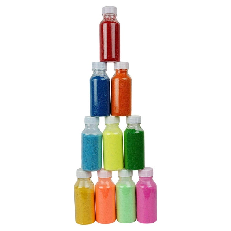 Buyent Rangoli Colour Powder Bottle Rangoli Powder Combo Set of 10 Rangoli Ceramic Colour Pack 90gm Each Color in Bottle Rangoli Colour Powder for Floor Pongal Diwali Rangoli Decoration for Home 10  - Image 5