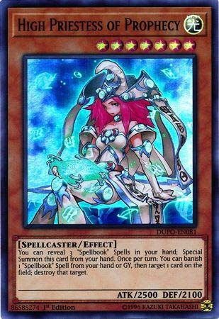 YuGiOh High Priestess of Prophecy DUPOEN081 Ultra Rare 1st Edition Duel Power - Image 1