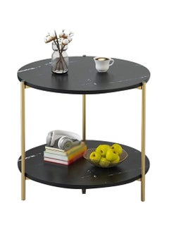 BAIG Creative Table Nordic Small Coffee Table Modern Home Living Room Sofa Round Bedside Table Multifunctional Removable black  - Image 1