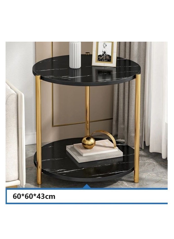 BAIG - Creative Table Nordic Small Coffee Table Modern Home Living Room Sofa Round Bedside Table Multifunctional Removable black - Image 1