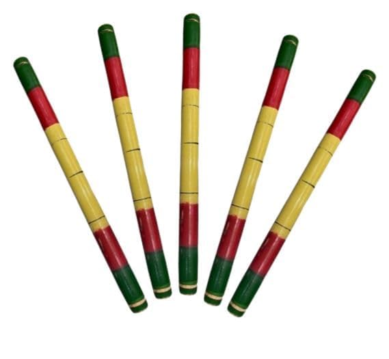 DIGSMORDEN DIGSMORDEN Wooden Tiranga Dandiya Stick for Dance Garba Stick for Navratri Celebration Large Size 144 Inches Pack of 1 Pair  - Image 1